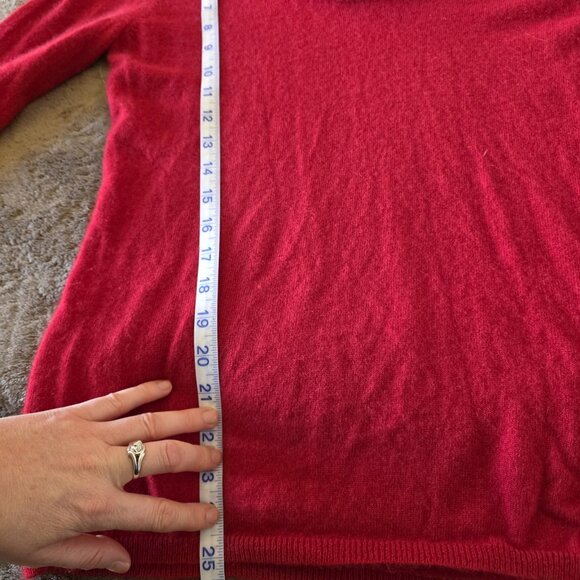Charter Club 2-Ply 100% Cashmere Cowl Neck Red Sweater Size Medium Long Sleeve - Picture 13 of 14